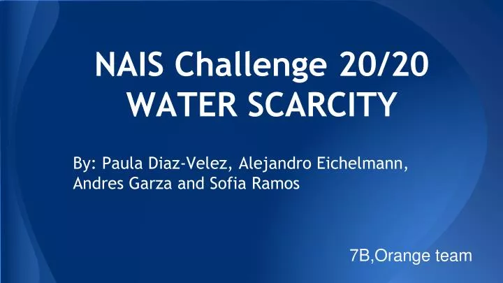 nais challenge 20 20 water scarcity