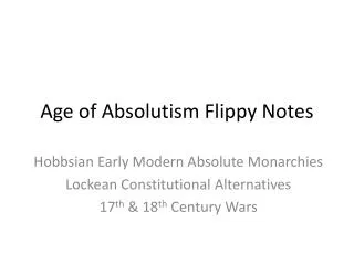 Age of Absolutism Flippy Notes