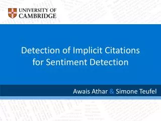 Detection of Implicit Citations for Sentiment Detection