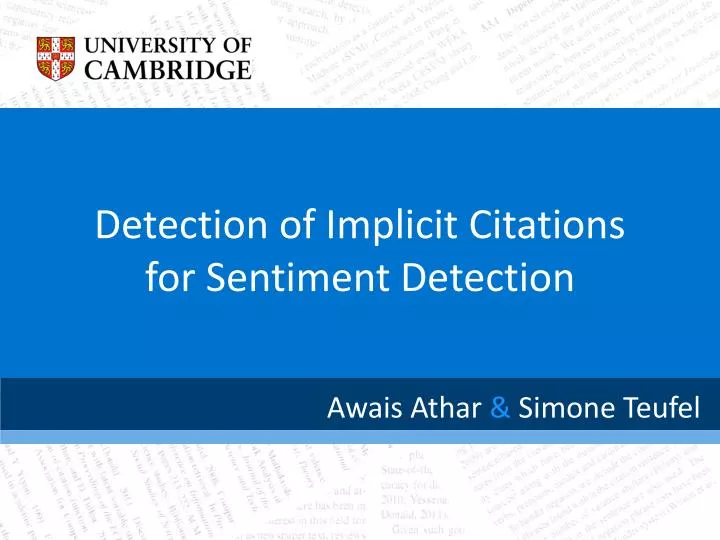 detection of implicit citations for sentiment detection