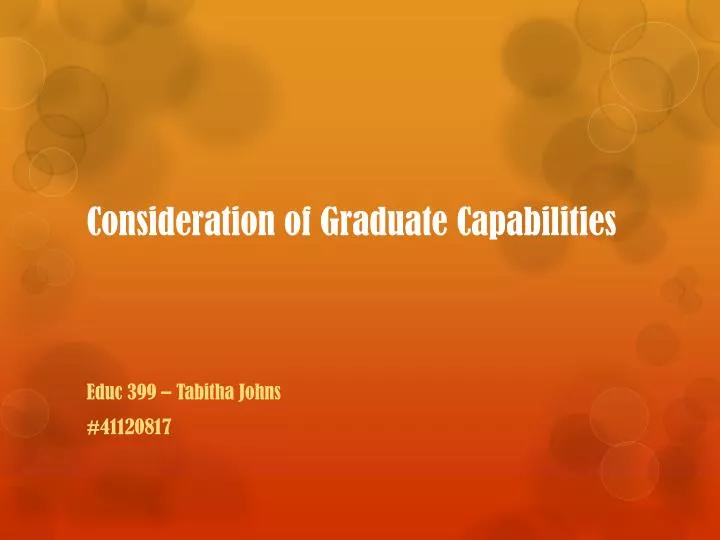 consideration of graduate capabilities