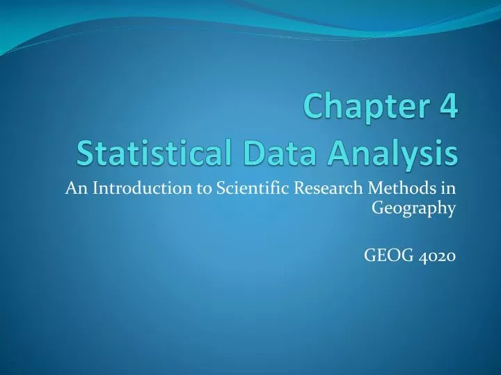 chapter 4 statistical data analysis