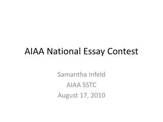 AIAA National Essay Contest