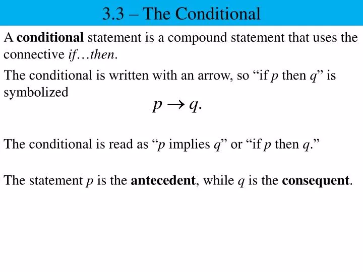 3 3 the conditional