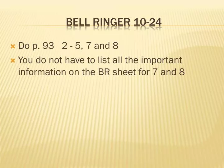 bell ringer 10 24