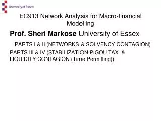 EC913 Network Analysis for Macro-financial Modelling