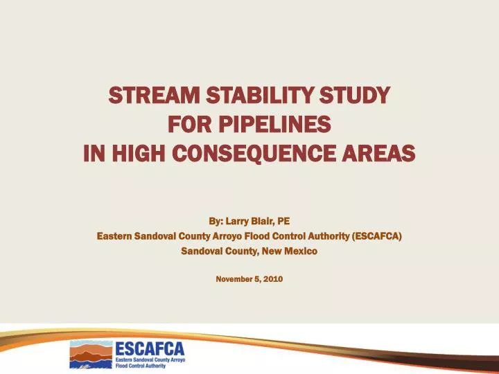 stream stability study for pipelines in high consequence areas