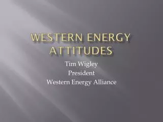 Western Energy Attitudes