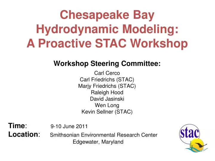 chesapeake bay hydrodynamic modeling a proactive stac workshop
