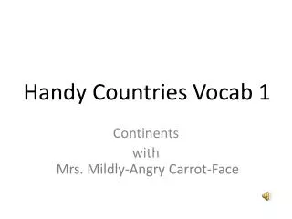 Handy Countries Vocab 1