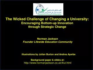 Norman Jackson Founder Lifewide Education Community