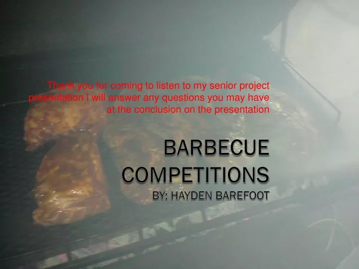 barbecue competitions by hayden barefoot