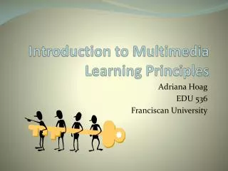 Introduction to Multimedia Learning Principles