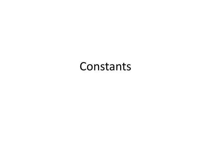 constants