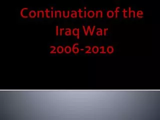 Continuation of the Iraq War 2006-2010