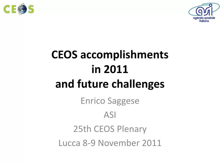 ceos accomplishments in 2011 and future challenges