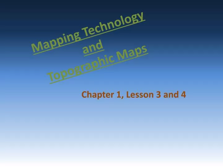 mapping technology and topographic maps