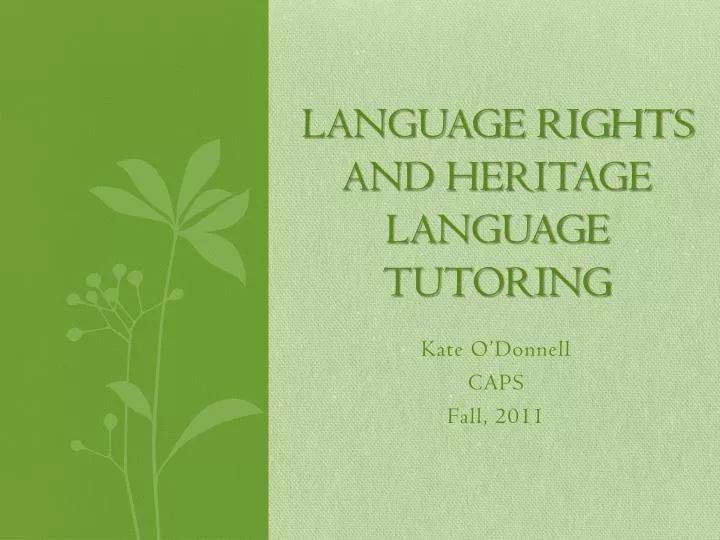 language rights and heritage language tutoring