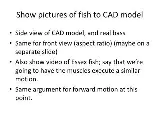 Show pictures of fish to CAD model