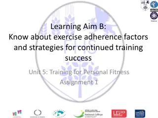 Unit 5: Training for Personal Fitness Assignment 1