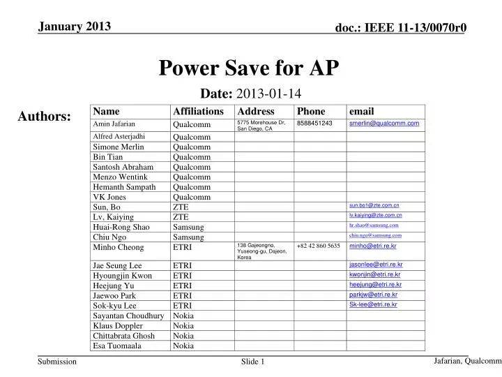 power save for ap