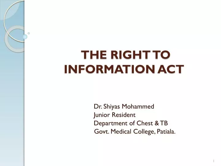 the right to information act