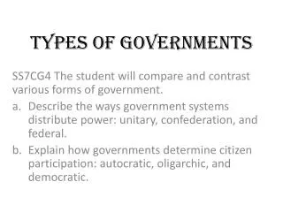 Types of Governments