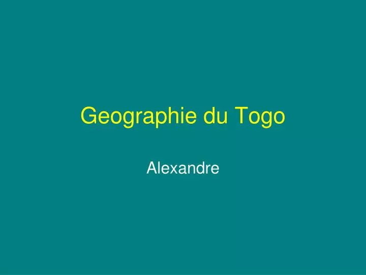 geographie du togo