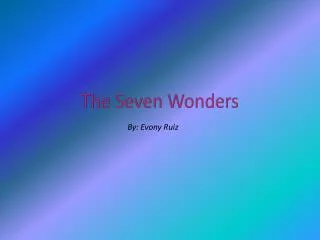 the seven wonders