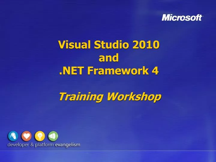 visual studio 2010 and net framework 4 training workshop