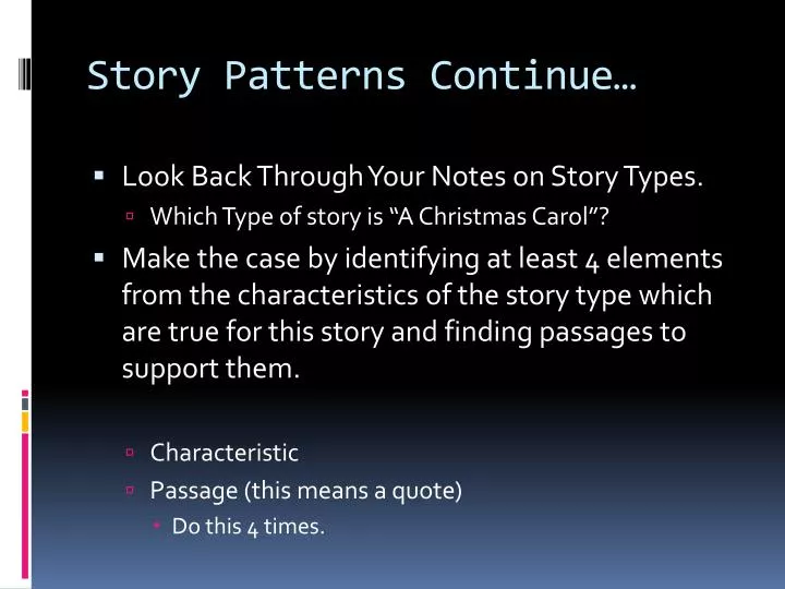 story patterns continue