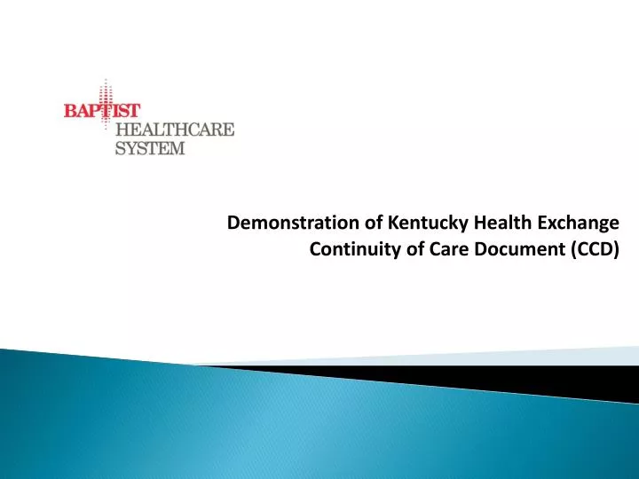 demonstration of kentucky health exchange continuity of care document ccd