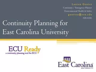 Continuity Planning for East Carolina University