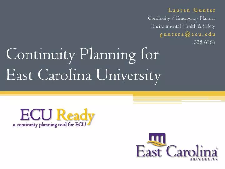 continuity planning for east carolina university
