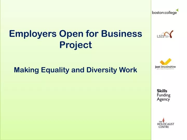 employers open for business project making equality and diversity work