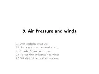 9. Air Pressure and winds