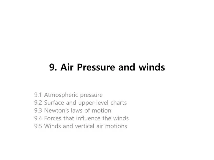 9 air pressure and winds