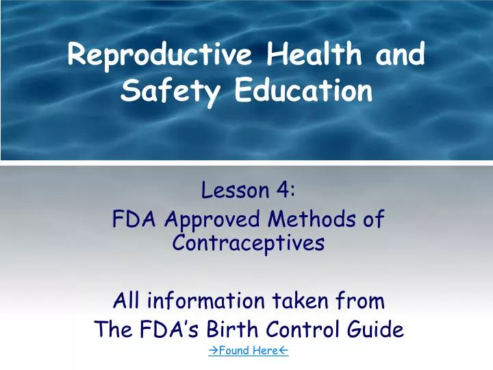 reproductive health and safety education