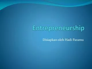 entrepreneurship