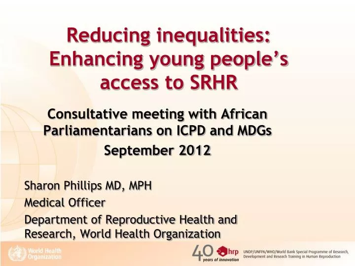 reducing inequalities enhancing young people s access to srhr