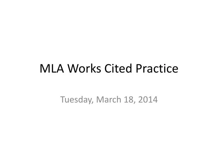 mla works cited practice