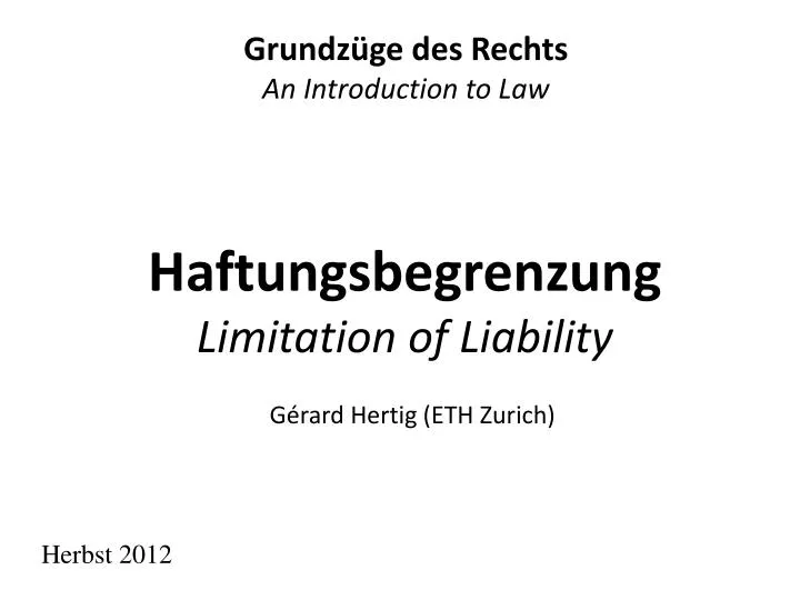 haftungsbegrenzung limitation of liability