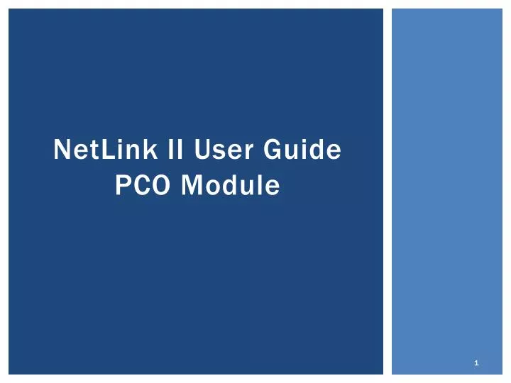 n etlink ii user guide pco module