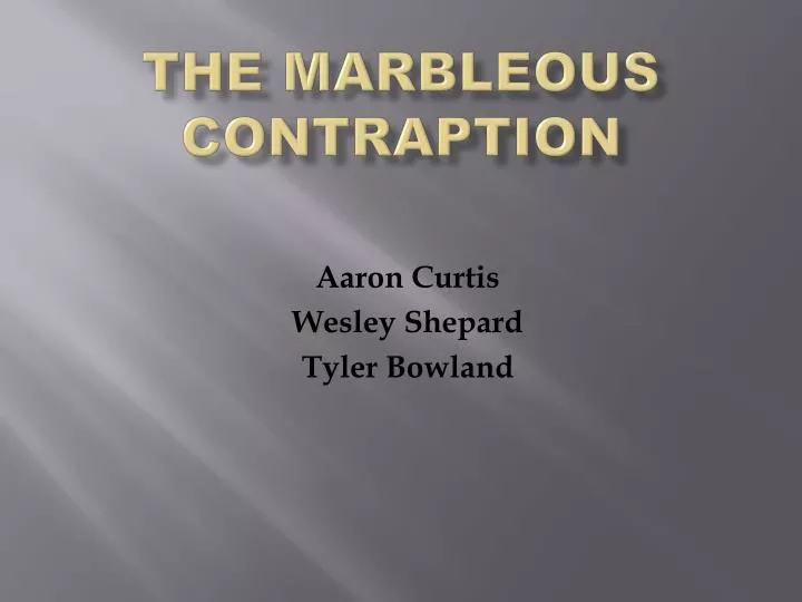 the marbleous contraption
