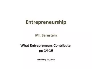 Entrepreneurship