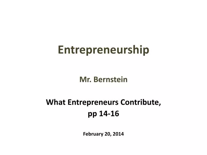 entrepreneurship