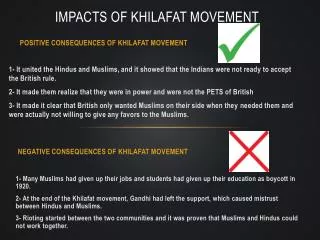 Impacts of Khilafat movement