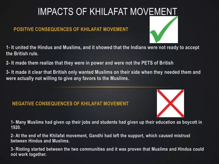 impacts of khilafat movement