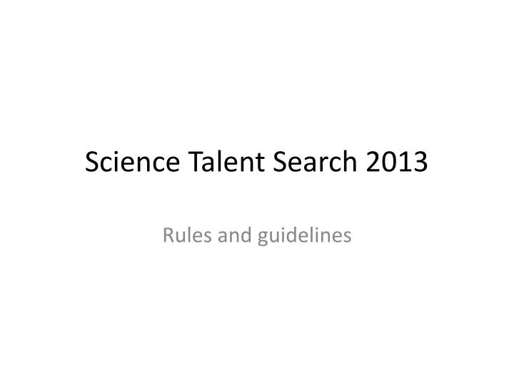 science talent search 2013