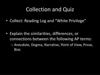 Collection and Quiz